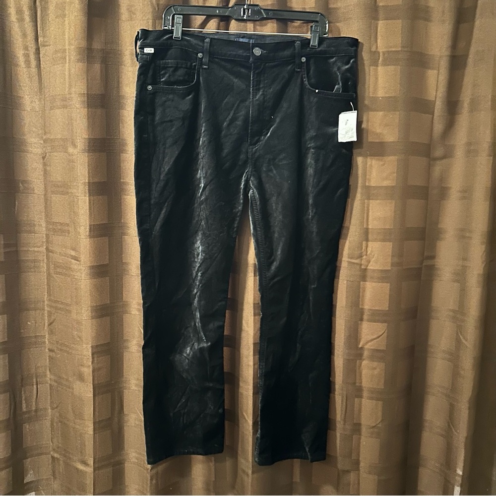 NWOT CITIZENS OF HUMANITY jolene high rise jean in black velvet size 33 reg $180 - Picture 5 of 11